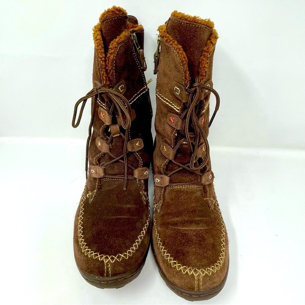 Timberland Brown Suede Lace-Up Boots with Shearling size 7